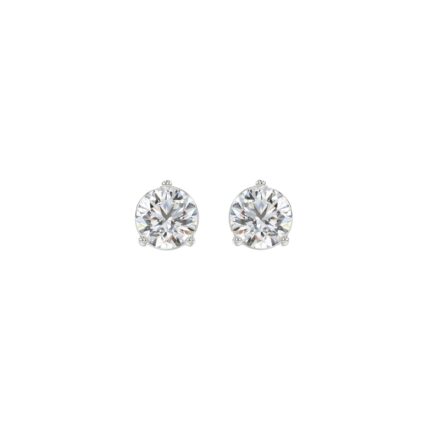 14K WHITE GOLD 1CT ROUND DIAMOND LADIES SOLITAIRE EARRINGS