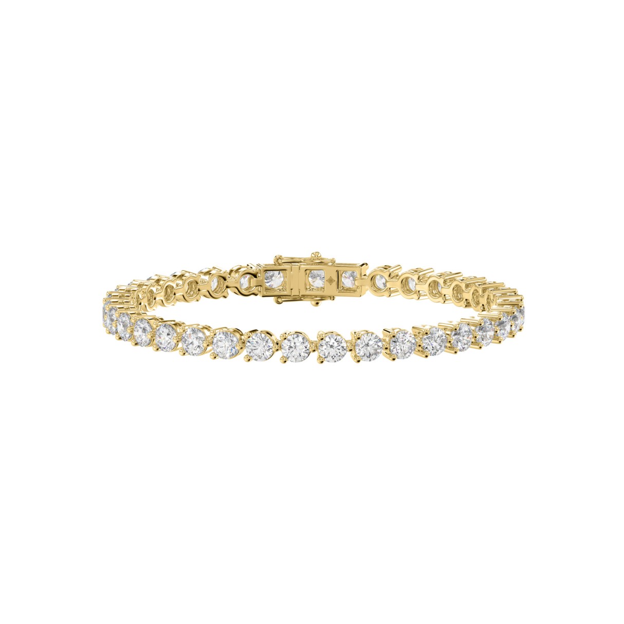 LADIES BRACELET 3CT ROUND DIAMOND 14K YELLOW GOLD 1 LADIES BRACELET 3CT ROUND DIAMOND 14K YELLOW GOLD - Image 1