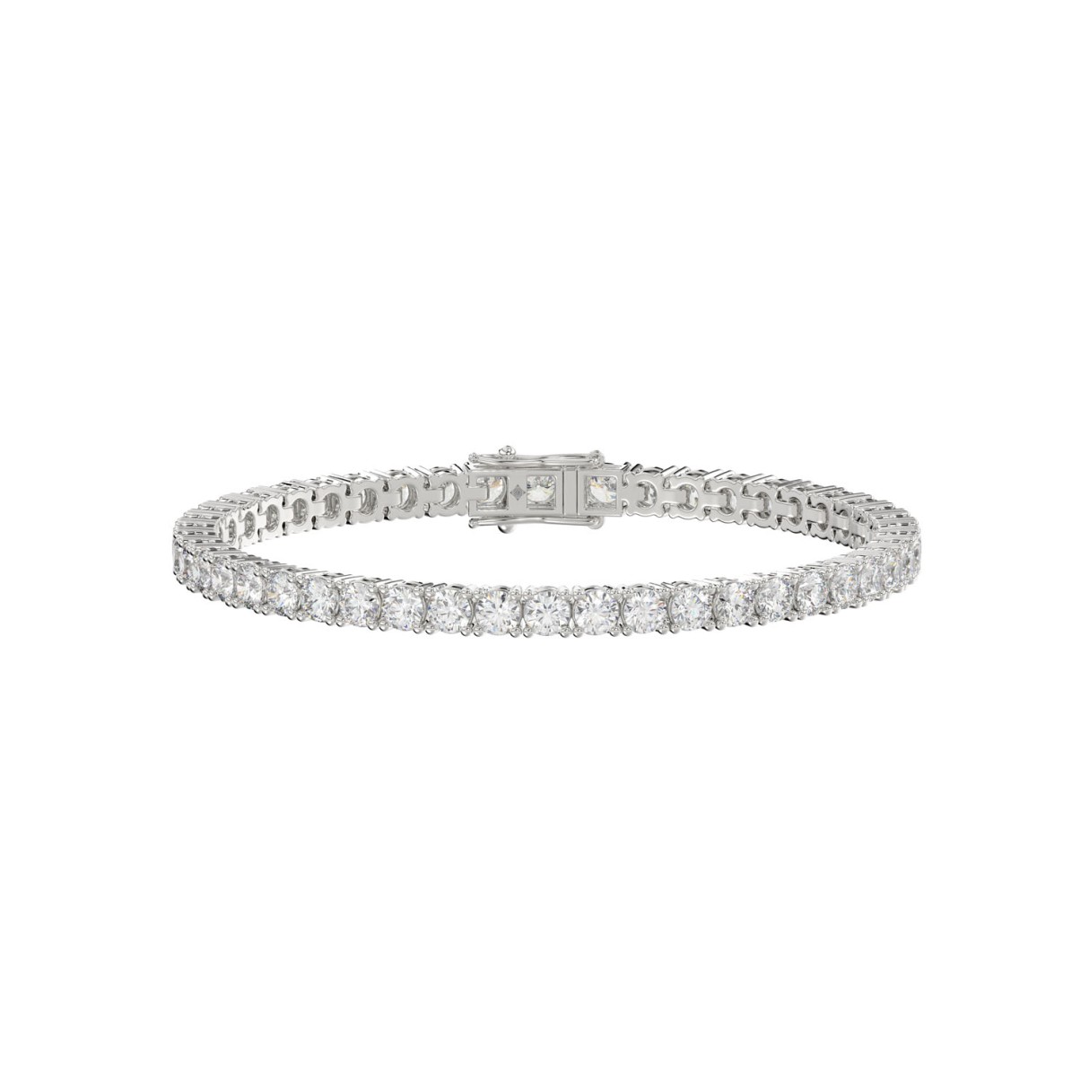 LADIES BRACELET 9CT ROUND DIAMOND 14K WHITE GOLD 1 LADIES BRACELET 9CT ROUND DIAMOND 14K WHITE GOLD - Image 1