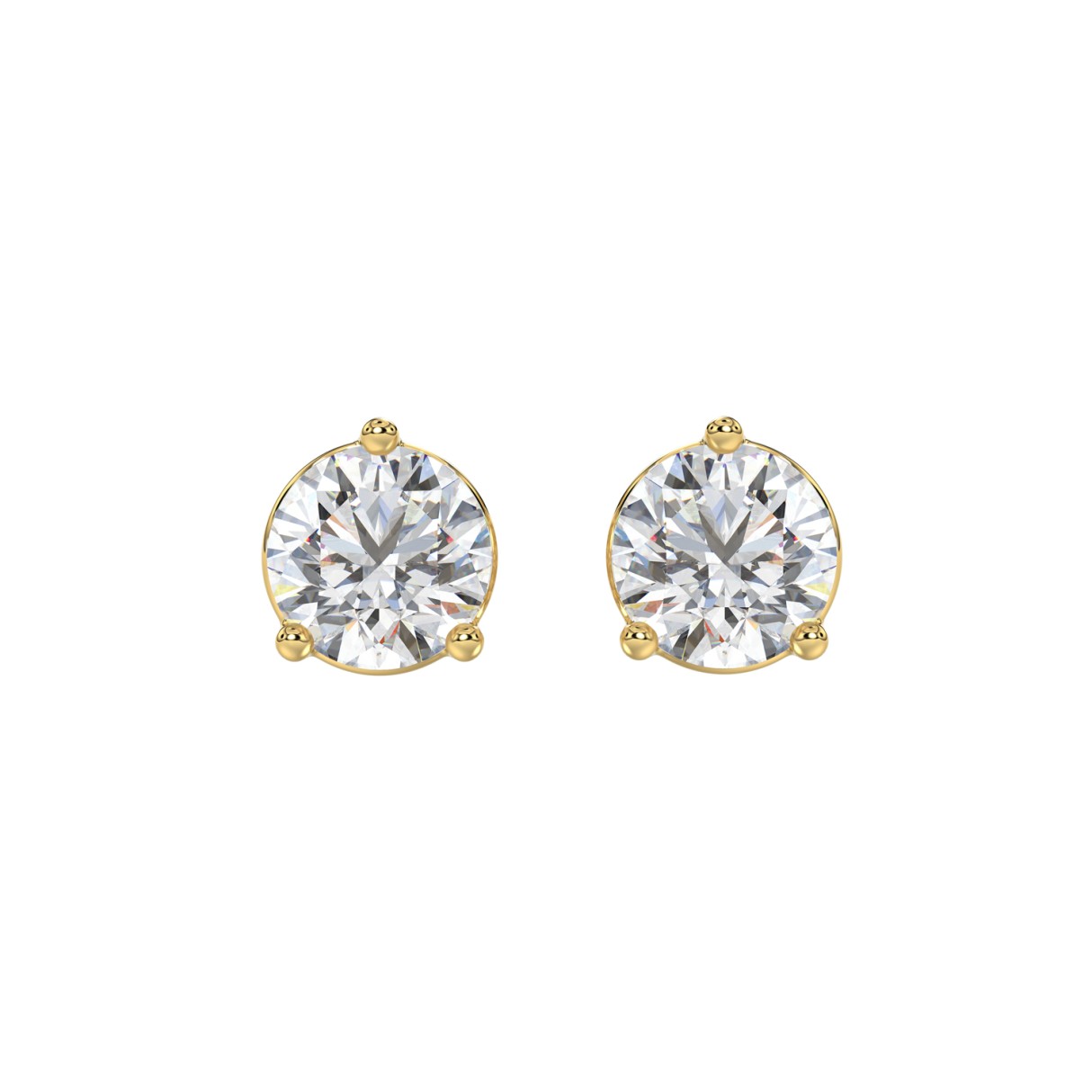 LADIES SOLITAIRE EARRINGS 4CT ROUND DIAMOND 14K YELLOW GOLD (CENTER STONE ROUND DIAMOND 2CT ) 1 LADIES SOLITAIRE EARRINGS 4CT ROUND DIAMOND 14K YELLOW GOLD (CENTER STONE ROUND DIAMOND 2CT ) - Image 1