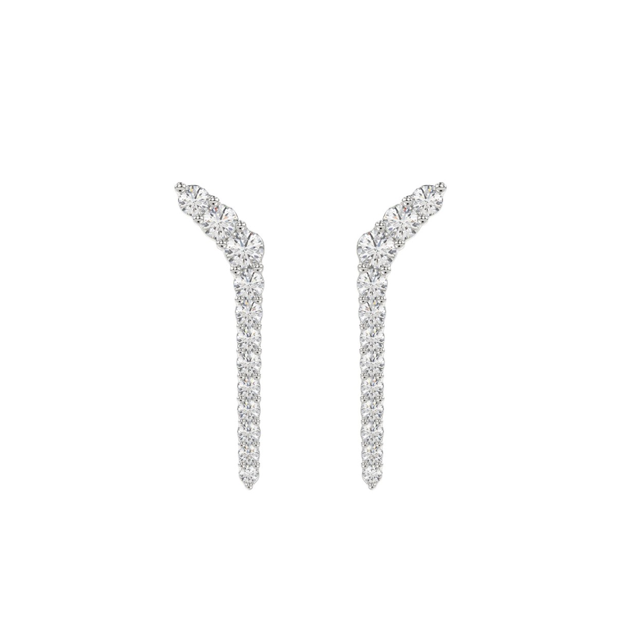 14K WHITE GOLD 1/2CT ROUND DIAMOND LADIES EARRINGS 1 14K WHITE GOLD 1/2CT ROUND DIAMOND LADIES EARRINGS - Image 1