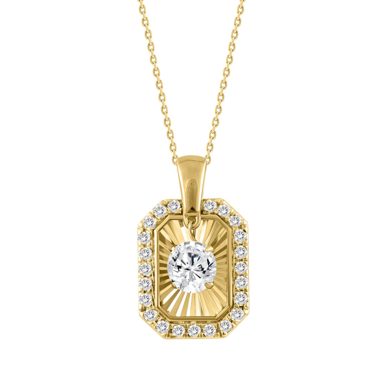 10K YELLOW GOLD 3/4CT ROUND DIAMOND LADIES PENDANT WITH CHAIN 1 10K YELLOW GOLD 3/4CT ROUND DIAMOND LADIES PENDANT WITH CHAIN - Image 1
