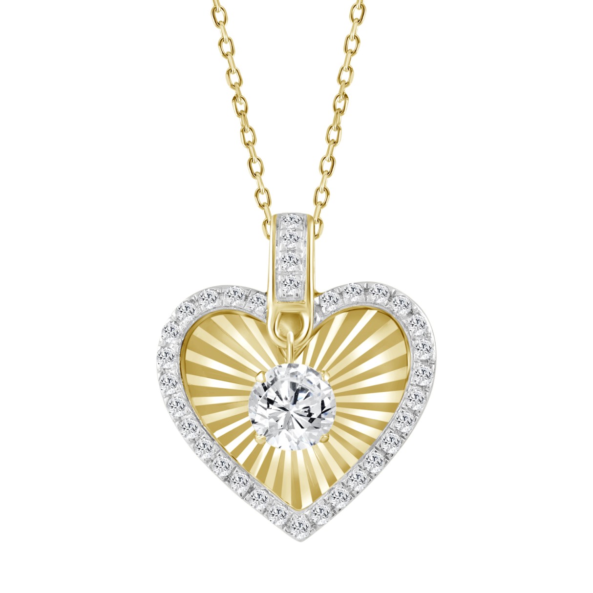 10K YELLOW GOLD 3/4CT ROUND DIAMOND LADIES PENDANT WITH CHAIN 1 10K YELLOW GOLD 3/4CT ROUND DIAMOND LADIES PENDANT WITH CHAIN - Image 1
