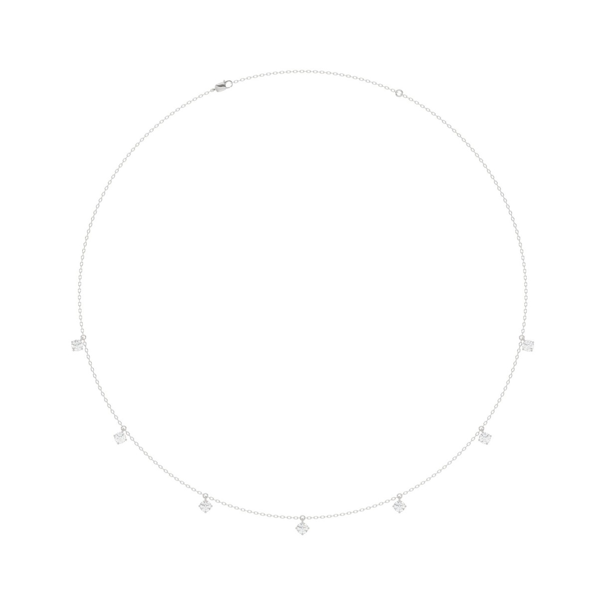 14K WHITE GOLD 1.00CT ROUND/PEAR/MARQUISE/OVAL DIAMOND LADIES NECKLACE 1 14K WHITE GOLD 1.00CT ROUND/PEAR/MARQUISE/OVAL DIAMOND LADIES NECKLACE - Image 1