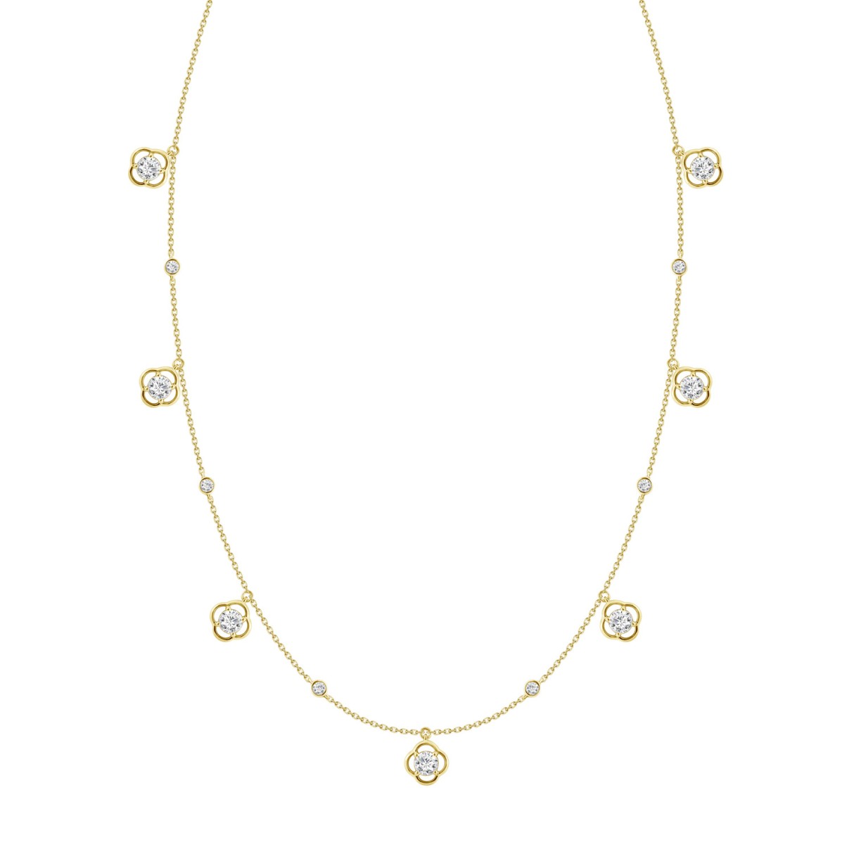 14K YELLOW GOLD 1 1/2CT ROUND DIAMOND LADIES NECKLACE 1 14K YELLOW GOLD 1 1/2CT ROUND DIAMOND LADIES NECKLACE - Image 1