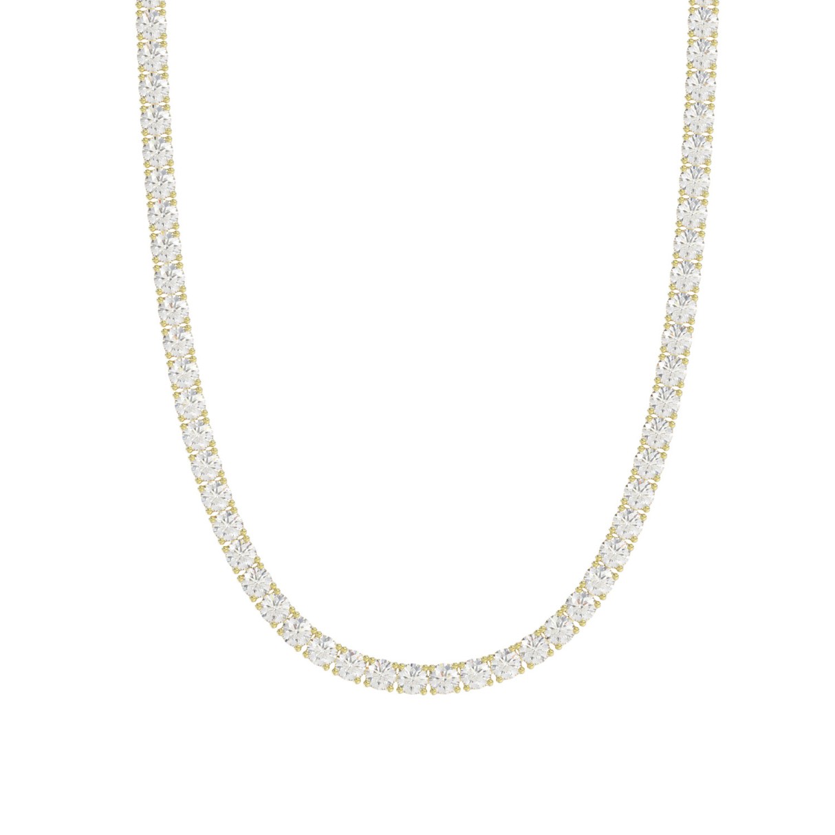 14K YELLOW GOLD 7 3/4CT 18" ROUND DIAMOND LADIES TENNIS NECKLACE 1 14K YELLOW GOLD 7 3/4CT 18" ROUND DIAMOND LADIES TENNIS NECKLACE - Image 1