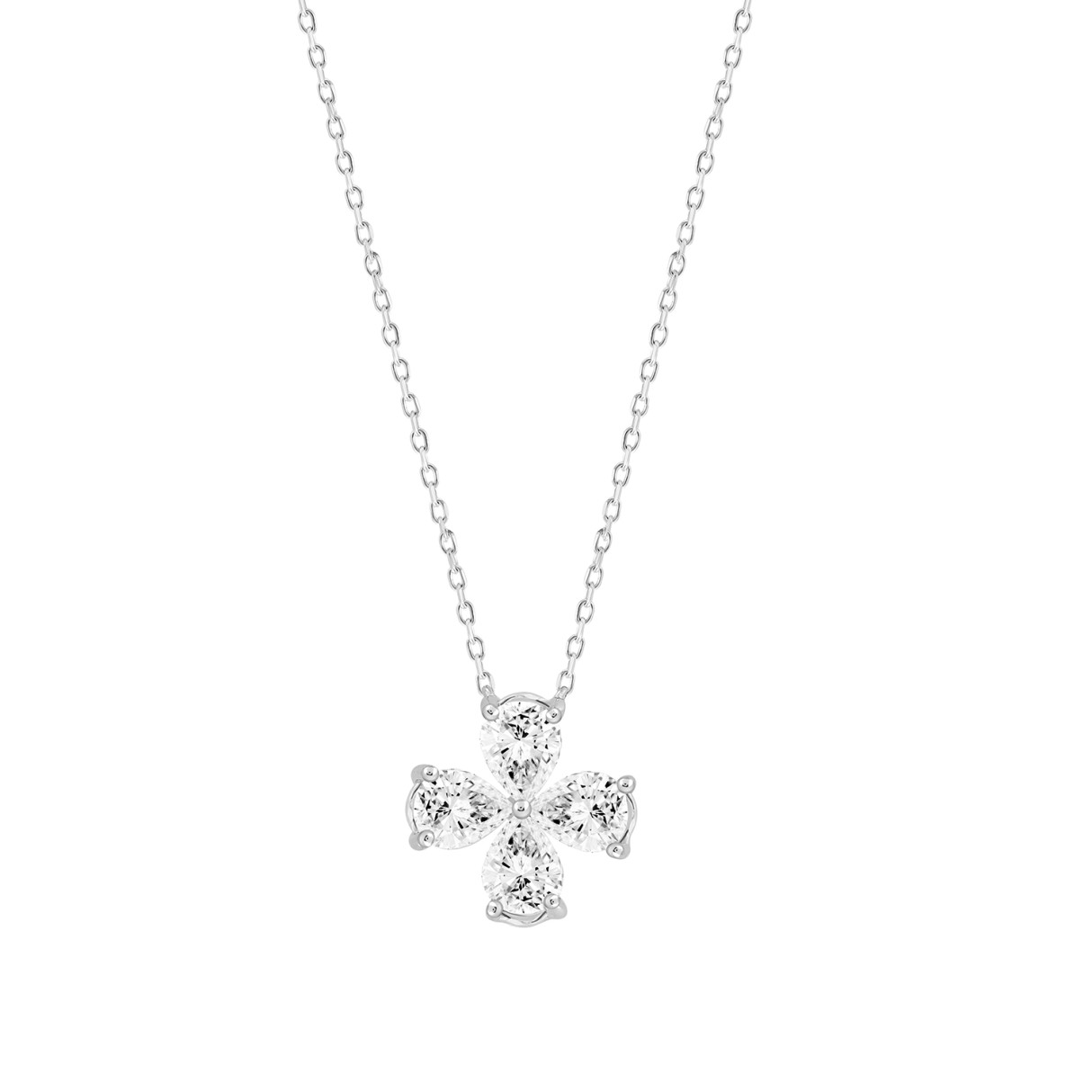 LADIES NECKLACE 1CT PEAR DIAMOND 14K WHITE GOLD 1 LADIES NECKLACE 1CT PEAR DIAMOND 14K WHITE GOLD - Image 1