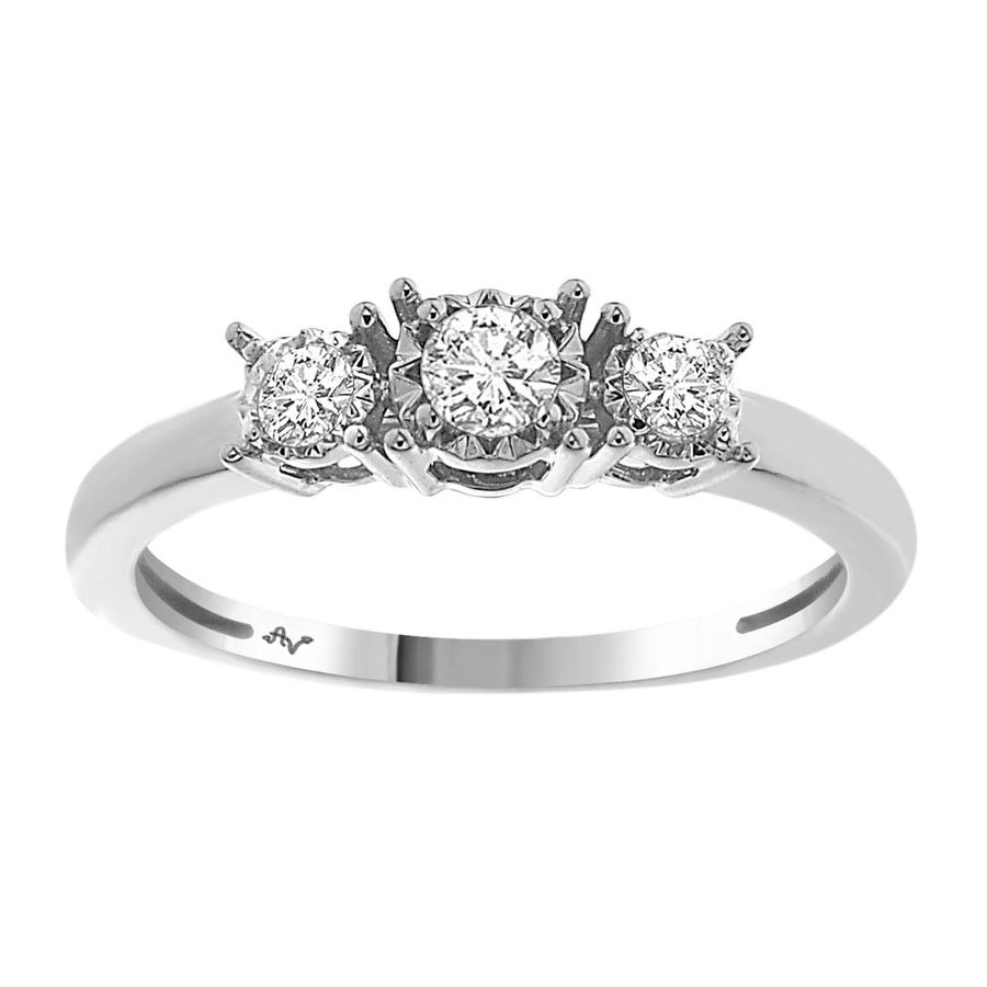 LADIES RING 0.25CT ROUND DIAMOND 10K WHITE GOLD 1 LADIES RING 0.25CT ROUND DIAMOND 10K WHITE GOLD - Image 1